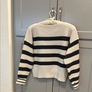 Splendid Black and Cream Striped Sweater